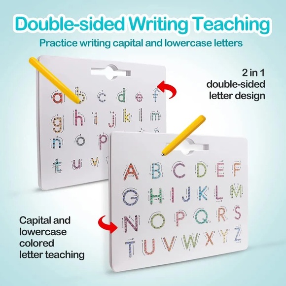 NIB Magnetic Letters Practicing Board,Tracing ABC Alphabet Magnet Drawing Board - Picture 4 of 7